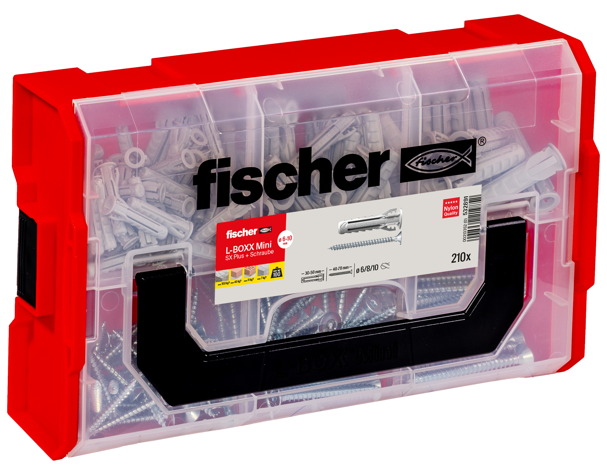 fischer L-BOXX mini SX Plus + Schraube (210 Teile)