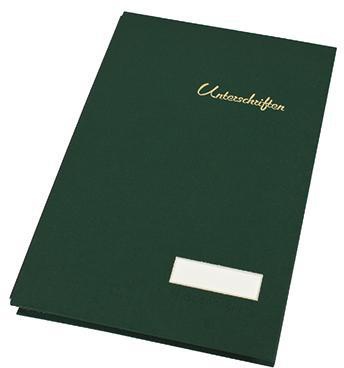 Soennecken Unterschriftsmappe 1490 DIN A4 20Fächer Leinen grün