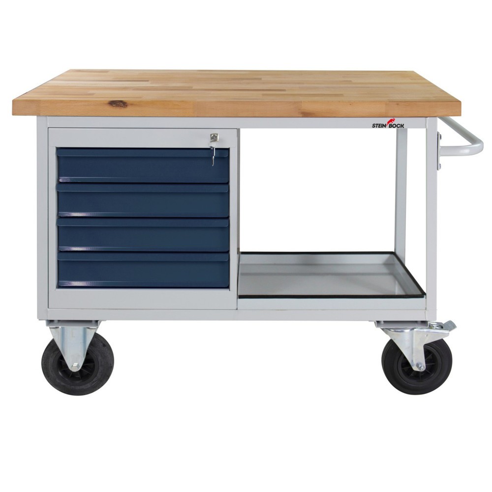 Steinbock® Werkbank Motion, verfahrbar, 4 Schubladen, TK 500 kg