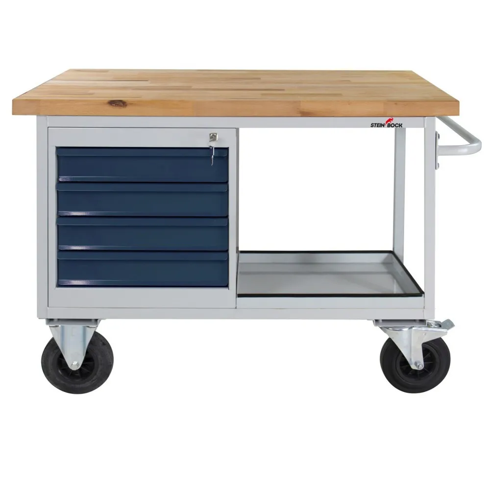 Steinbock® Werkbank Motion, verfahrbar, 4 Schubladen, TK 500 kg