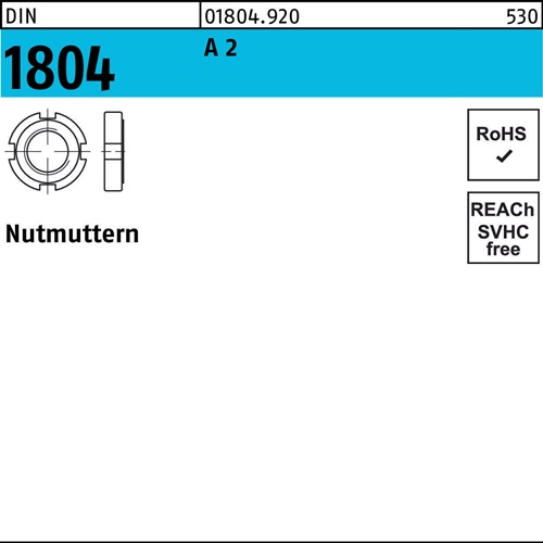 Nutmutter DIN 1804 M 45 x 1,5 A 2 5 Stück