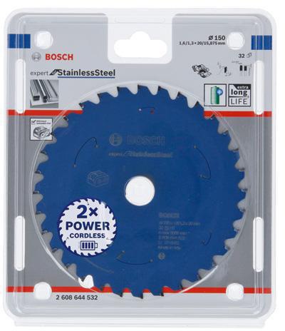 Bosch Kreissägeblatt Expert for Stainless Steel D.150mm Bohrung 20mm 32 Zähne HLTCG