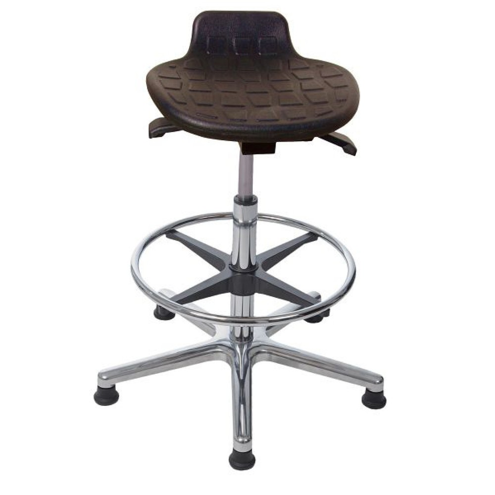 HEMMDAL Hocker Komfort, PU-Sitz, Sitzhöhe 510-770 mm, Aluminiumbasis