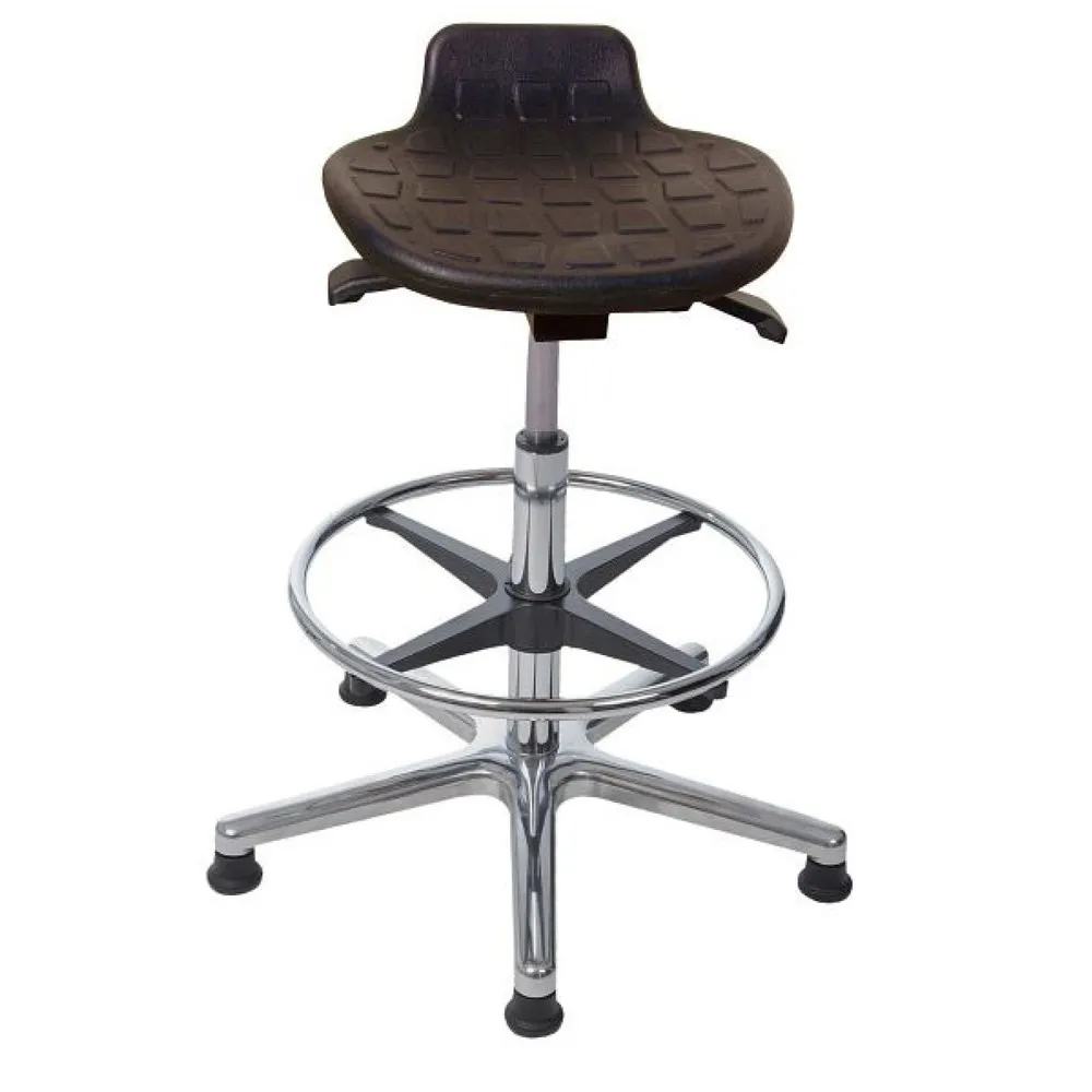 HEMMDAL Hocker Komfort, PU-Sitz, Sitzhöhe 510-770 mm, Aluminiumbasis