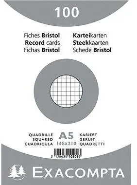 Exacompta Karteikarte 10208E DIN A5 kariert weiß 100 St./Pack.