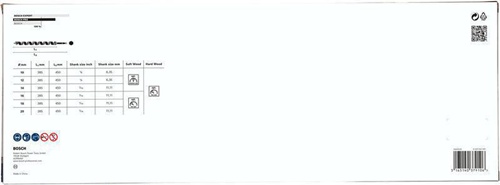 Bosch Schlangenbohrer-Set PRO Wood 6KT-Schaft f.Bohrmaschinen m.13mm-Bohrfutter i.Holzkasten 