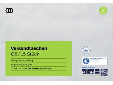 Versandtasche Haftklebung Papier 100 % recycelt grau 15 St./Pack. SOENNECKEN