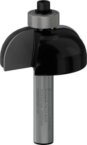 Bosch Hohlkehlfräser Arbeits-L.16mm D.36,7mm L.58mm Radius 12mm Schaft 8mm