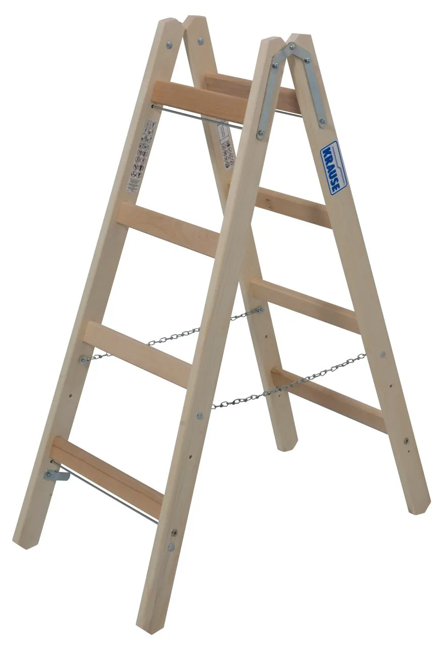 Krause STABILO Sprossen-DoppelLeiter Holz 2x4 Sprossen