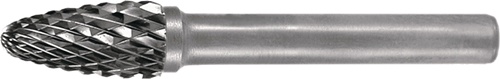 TECWERK Frässtift RBF D.8mm Kopf-L.18mm Schaft-D.6mm HM Verz.Kreuz