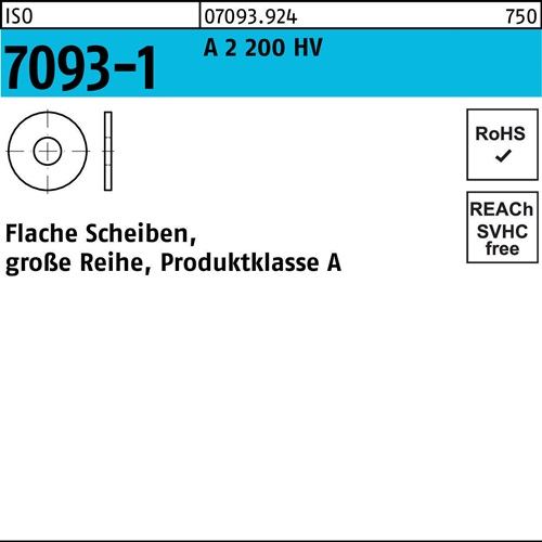 Unterlegscheibe ISO 7093-1 14 A 2 200 HV 100 Stück
