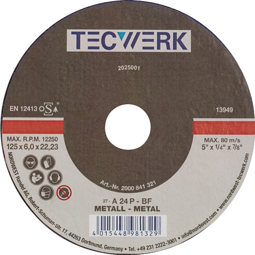 TECWERK Schruppscheibe D180xS8mm gekr.STA Bohr.22,23mm