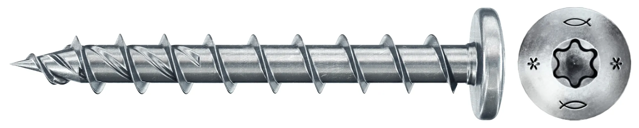 fischer PowerFast FPF II PTF 6,0 x 50 BC 50 Panhead mit Innenstern TX Vollgewinde galvanisch verzinkt, blau passiviert