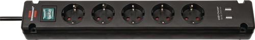 Steckdosenleiste Bremounta 16 A 230V schwarz Steckd.5 3m H05VV-F 1,5mm²