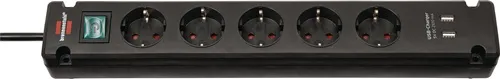 Steckdosenleiste Bremounta 16 A 230V schwarz Steckd.5 3m H05VV-F 1,5mm²