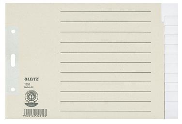 Leitz Register 12260085 DIN A5 quer blanko volle Höhe 100g Papier grau