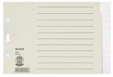 Leitz Register 12260085 DIN A5 quer blanko volle Höhe 100g Papier grau