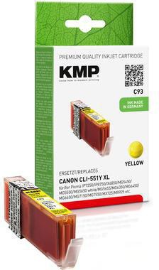 KMP Tintenpatrone C93 1519,0009 wie CLI551XLY 715S. 15ml gelb