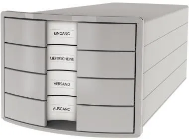 HAN Schubladenbox IMPULS 1012-11 DIN A4/C4 4Fächer geschl. l.gr