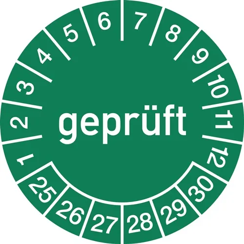Mehrjahresprüfplakette D.30mm gepr.2026-2031 Folie Btl.a 100 St.