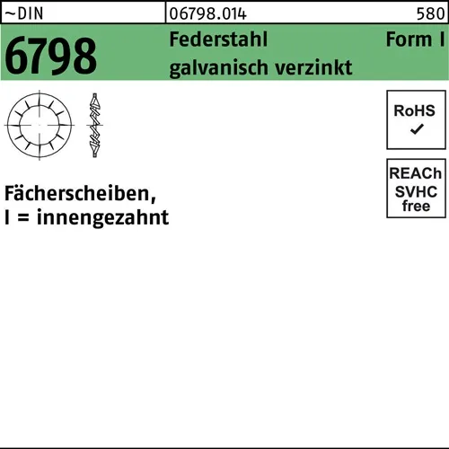 Fächerscheibe DIN 6798 FormI innengezahnt I 31 Federstahl galv.verz. 100St.