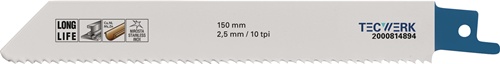 Säbelsägeblatt L.150mm B.19mm TPI 10 2,5mm 5 St./Karte TW