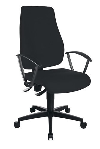 Bürodrehstuhl m.Permanentkontakt schwarz 420 - 550mm o.Lehnen Trgf.110kg TOPSTAR