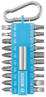 Bosch Schrauberbit-Set 21tlg. hellblau m.Snap-hook