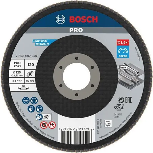 Bosch Fächerschleifscheibe PRO X571 Scheiben-D.125mm Körnung 120 gewinkelt