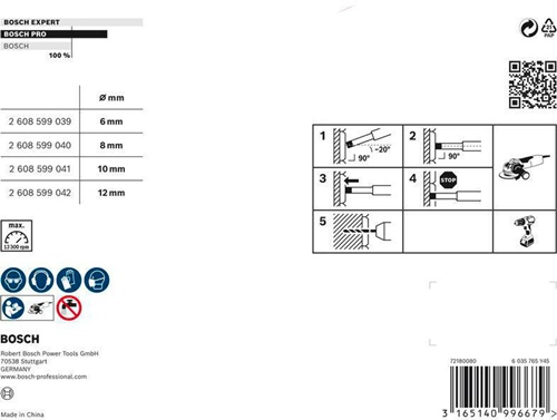Bosch Diamanttrockenbohrer-Set PRO Ceramic dry X-LOCK 4tlg. Arbeits-L.30mm D.6-12mm