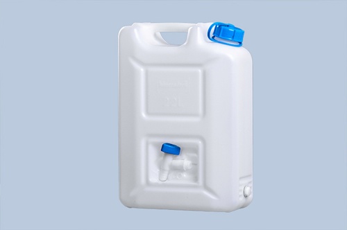 Wasserkanister 22l HD-PE stapelbar,m.Auslaufhahn H495xB350xT165mm HÜNERSDORFF