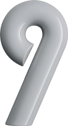 Hausnummer Ziffer 9 Spezial-Polyamid 99 reinweiß 165mm D.33mm HEWI
