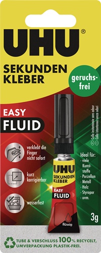 Sekundenkleber EASY-FLUID geruchsfrei 3g farblos Tube UHU