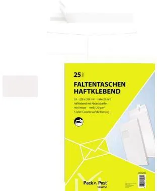 MAILmedia Faltentasche 30002483 C4 125g mF hk weiß 25St.