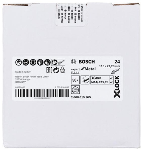 Bosch Fiberschleifscheibe X-LOCK R444 Expert for Metal D.115mm Körnung 24