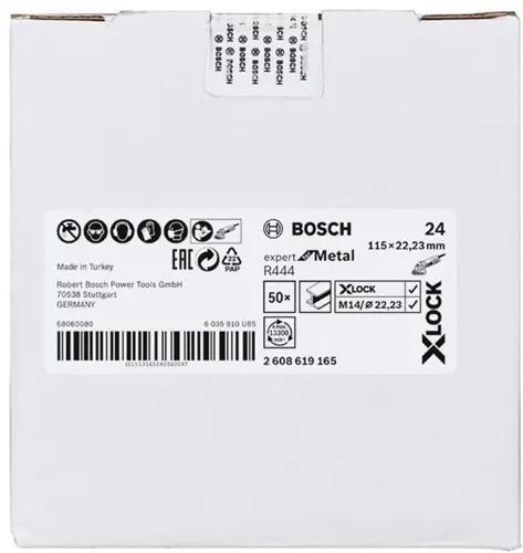 Bosch Fiberschleifscheibe X-LOCK R444 Expert for Metal D.115mm Körnung 24
