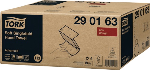 Handtuch TORK 290163 2-lagig,Dekorprägung weiß L230xB248mm 15x250 Pk.