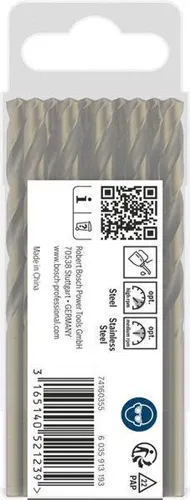 Bosch Metallbohrer PRO Stainless Steel Arbeits-L.57mm D.5,5mm L.93mm 10St.