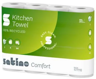 Satino Küchenrolle Comfort 177110 3lg. 26x22cm hw 64Bl 4St