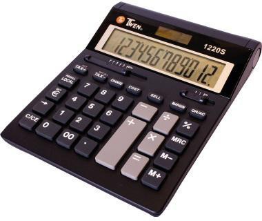 TWEN Tischrechner 1220 S 593 12Zeichen Solar/Batterie schwarz