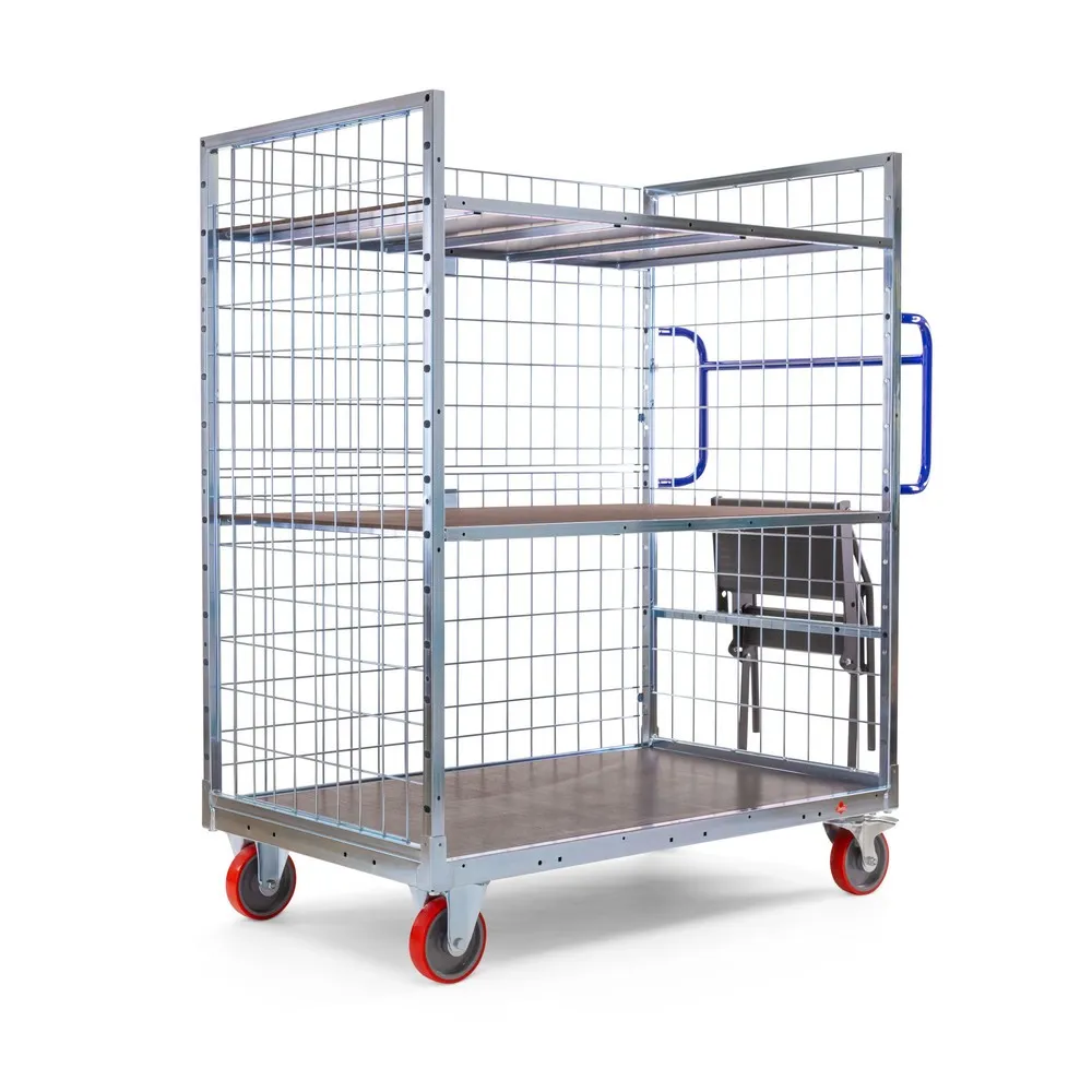 Ameise® Kommissionierwagen AK-XL, 3 Gitterwände, inkl. 1 Zwischenboden