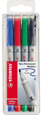 STABILO Folienschreiber OHPen 853/4 M 1mm non perm. sort. 4St.