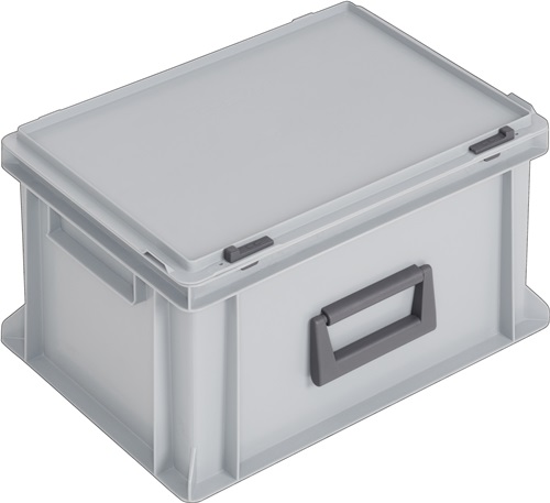 Ku.-Koffer L400xB300xH233mm PP 1 Griff Schiebeverschluss grau 20l