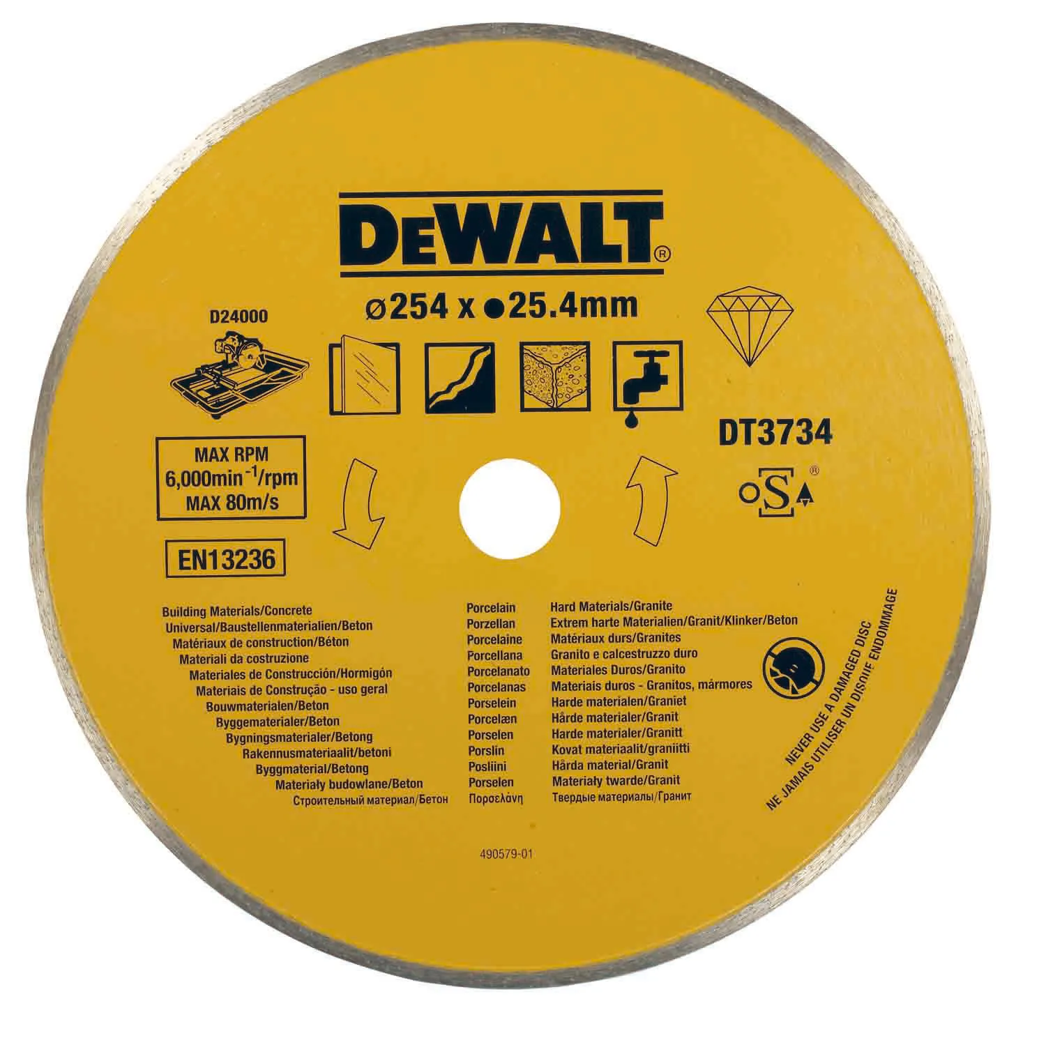 DEWALT DT3734-XJ Diamanttrennscheibe Eco4 250 mm