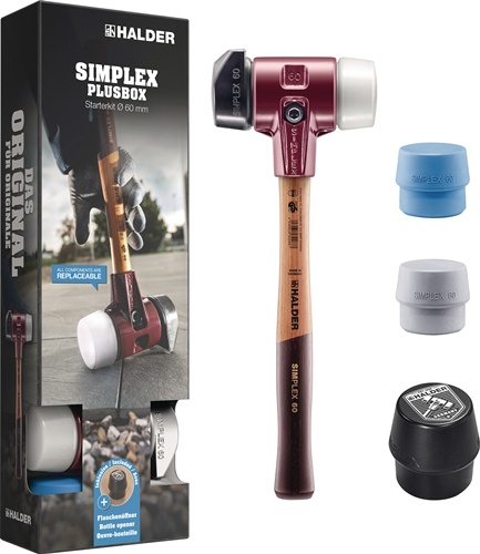 Schonhammer Starterkit SIMPLEX L.160mm Kopf-D.60mm HO m.Flaschenöffner,2 Eins.