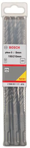 Bosch Hammerbohrer Arbeits-L.150mm D.8mm L.210mm SDS plus-3 10 St