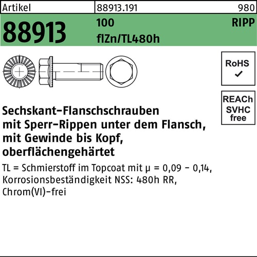 Sechskantflanschschraube R 88913 Sperr-Ripp VG
