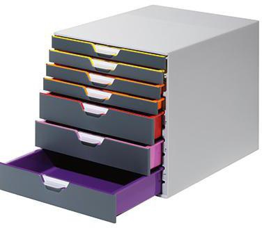 DURABLE Schubladenbox VARICOLOR 7 760727 7Schubfächer grau/farbig