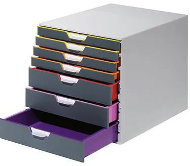 DURABLE Schubladenbox VARICOLOR 7 760727 7Schubfächer grau/farbig