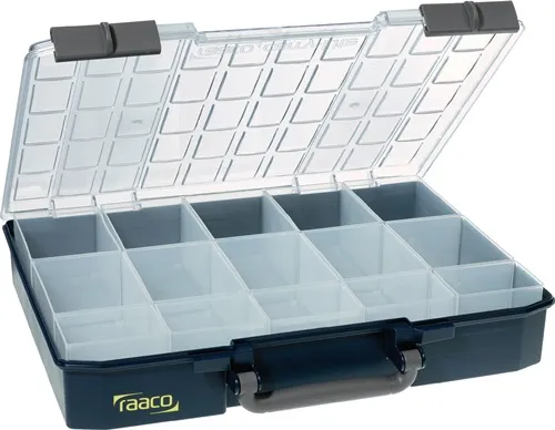 Sortimentskasten Carry Lite B415xT330xH80mm 15 Fächer blau RAACO